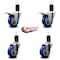 Service Caster 3.5'' Blue Poly Swivel 1-5/8'' Expanding Stem Caster Set 2 Total Lock Brakes, 4PK SCC-EXTTL20S3514-PPUB-BLUE-2-S-2-158 - alternate 2